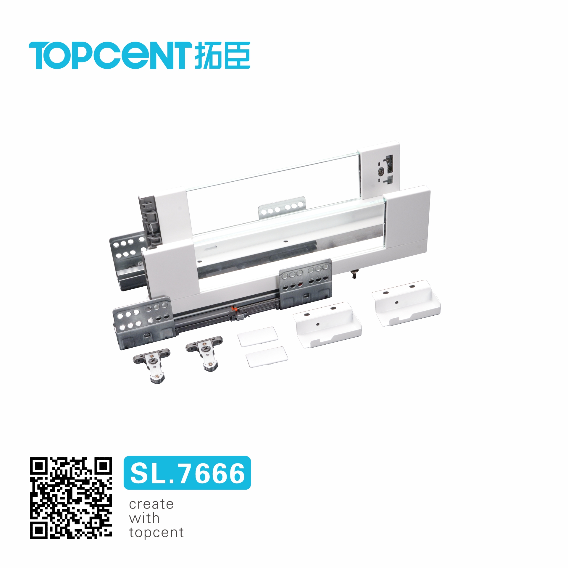 TOPCENT slim tandem box with glass