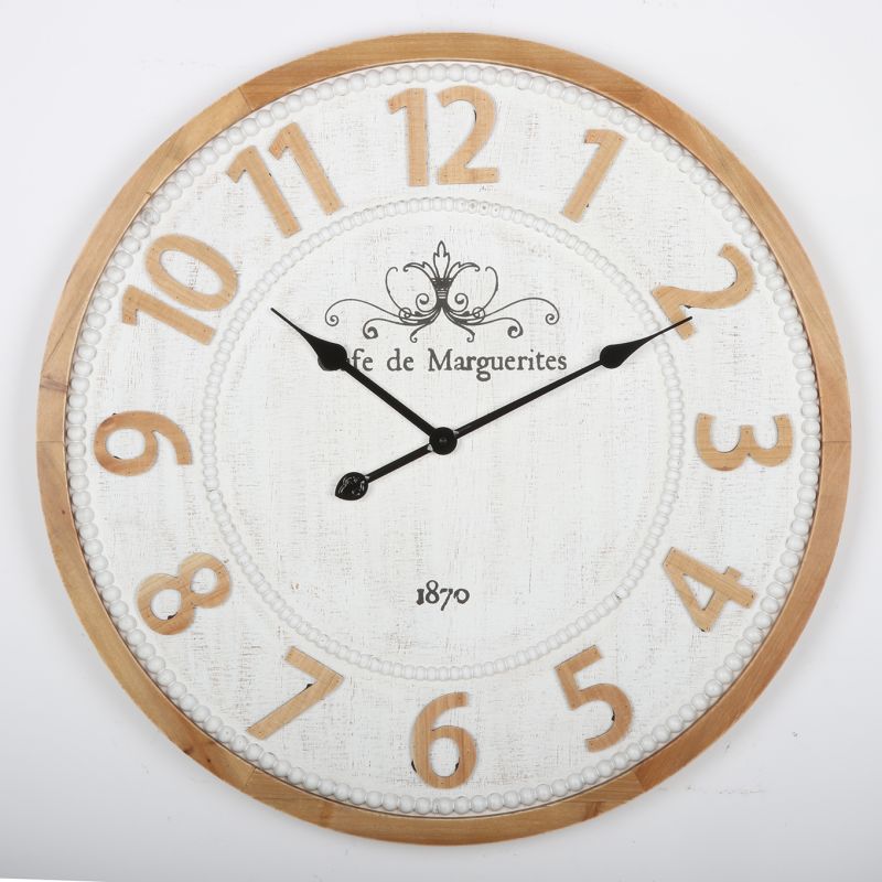 East-Wall Wooden Rustic Wall Clock Battery Operated Wall Hanging Clock EA131064AS