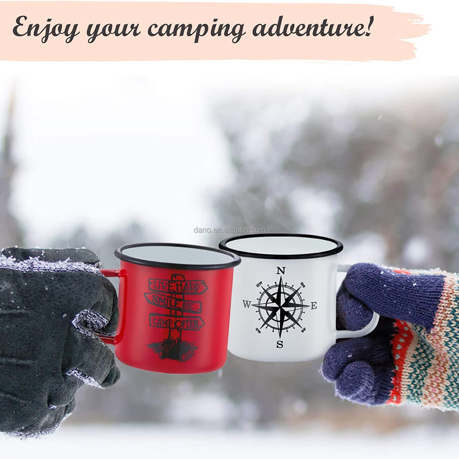 Wholesale mugs cups enamel steel sublimation cup mug set
