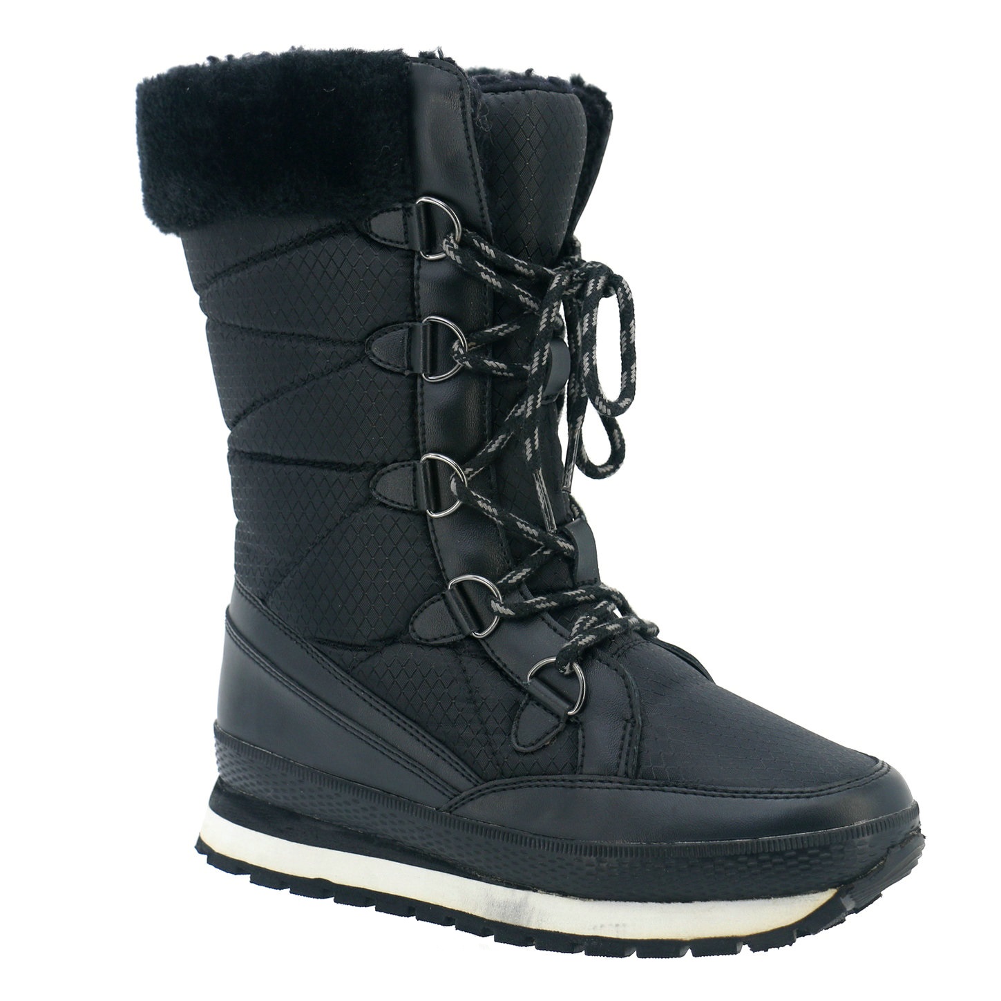 Women's Winter Waterproof Lace up Metal Anti Slip Knee High Outdoor Comfort Fashion Snow Boots