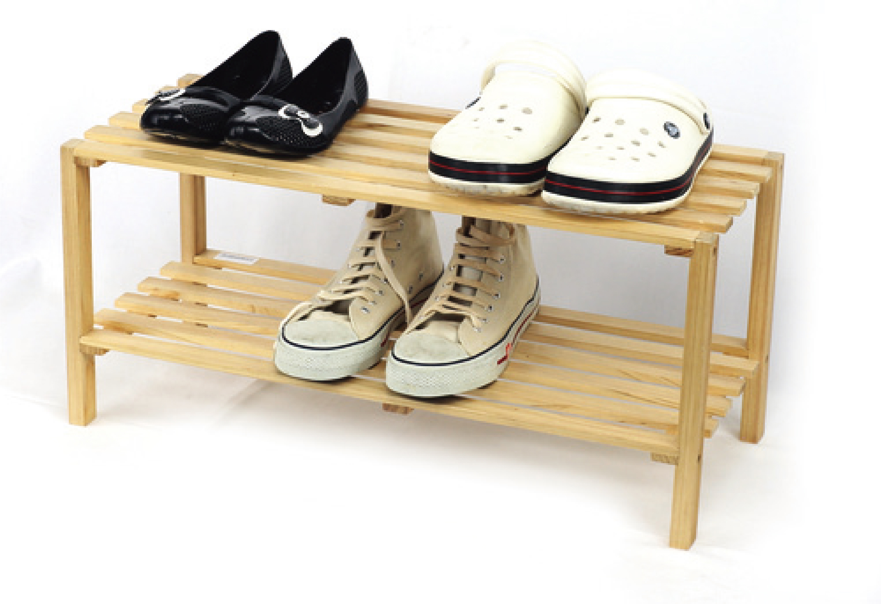 Wooden shoe rack