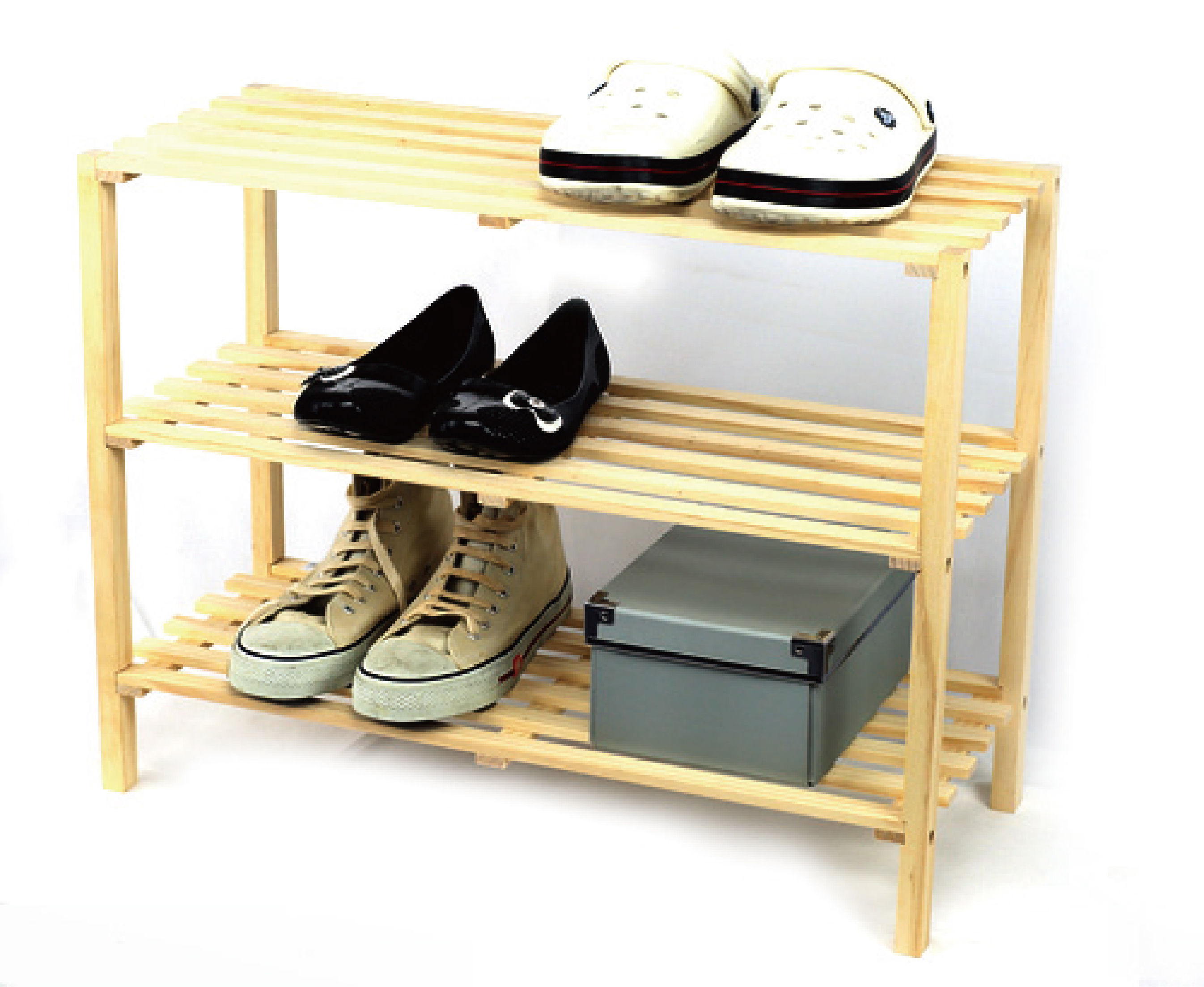 Wooden shoe rack