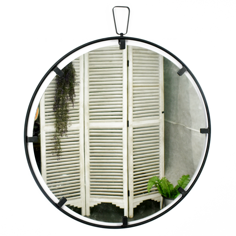 Luckywind Modern Black Metal Wall Decorative Hanging Mirror For Bathroom ,Bedroom, Living room