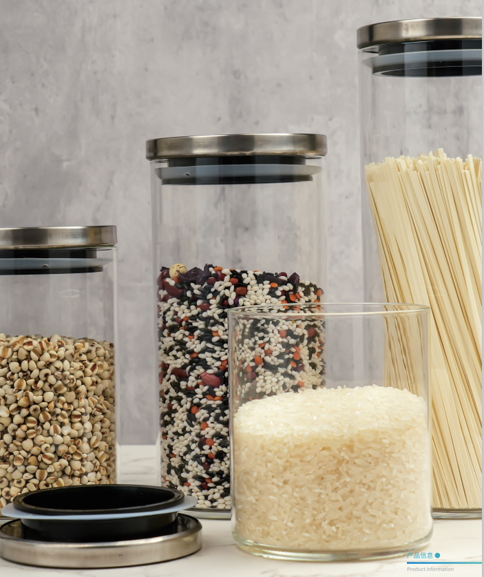 Round glass storage jar