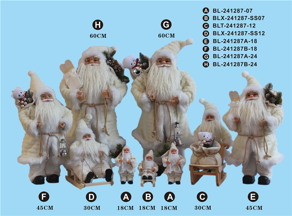 30cm/45cm/60cm/80cm height set of Santa Clause