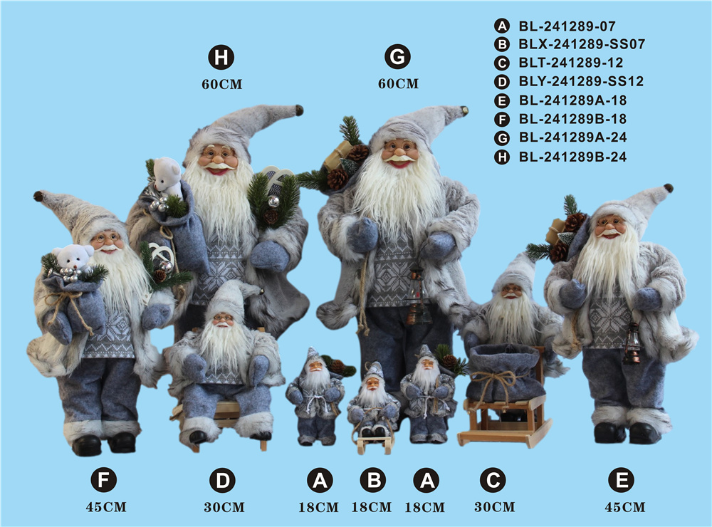 30cm/45cm/60cm/80cm height set of Santa Clause