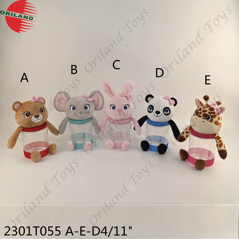 Plush animal toy plastic storage tank