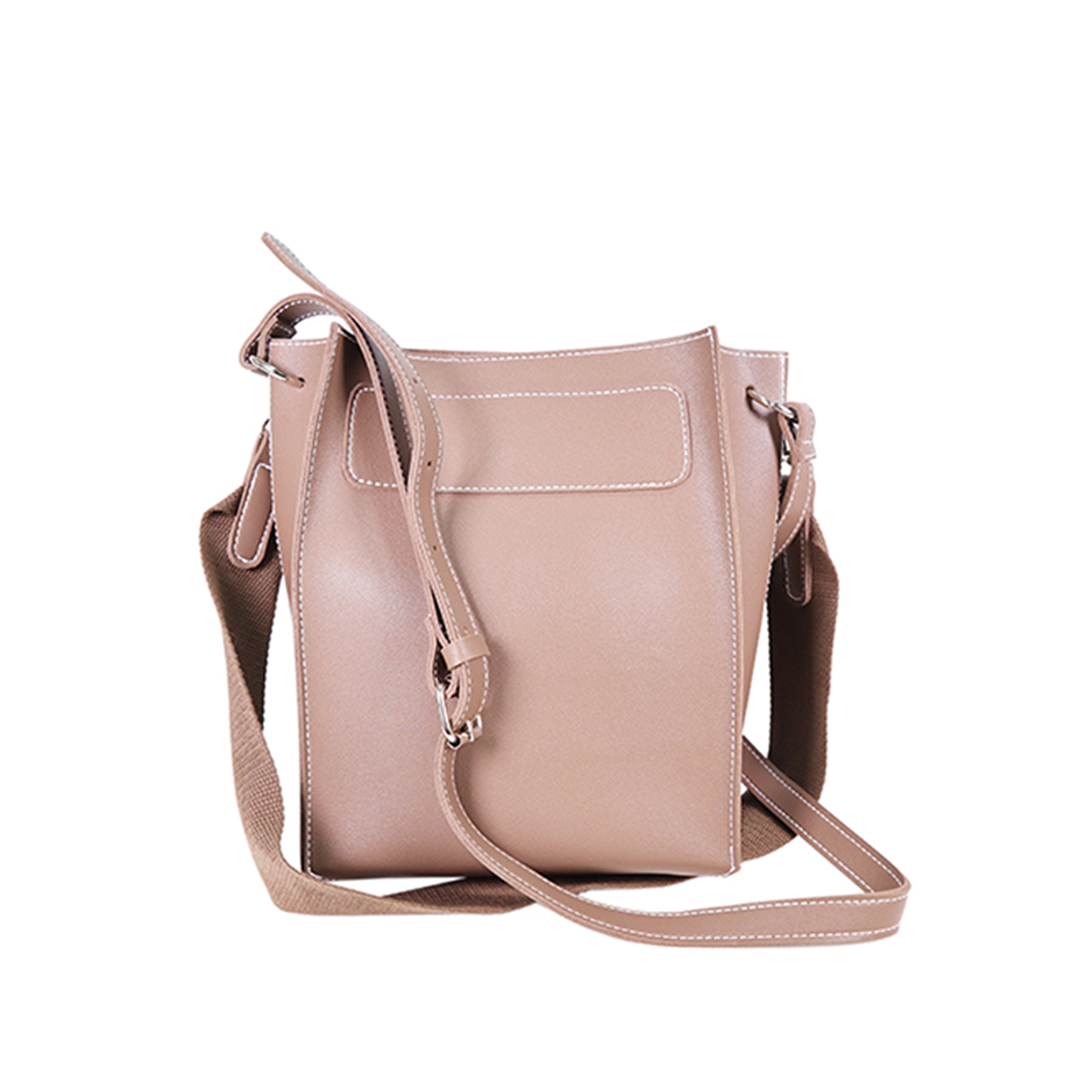 Beige faux cow leather patchwork bucket, crossbody, shoulder bag, office bag