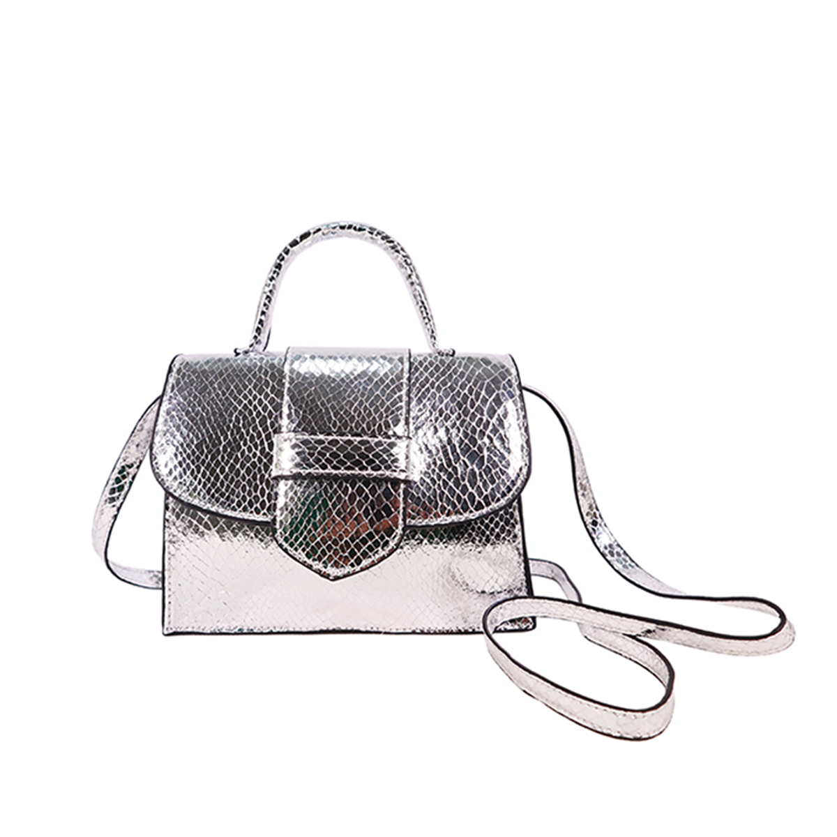 silver mini satchel, party bag, crossbody, shoulder bag，