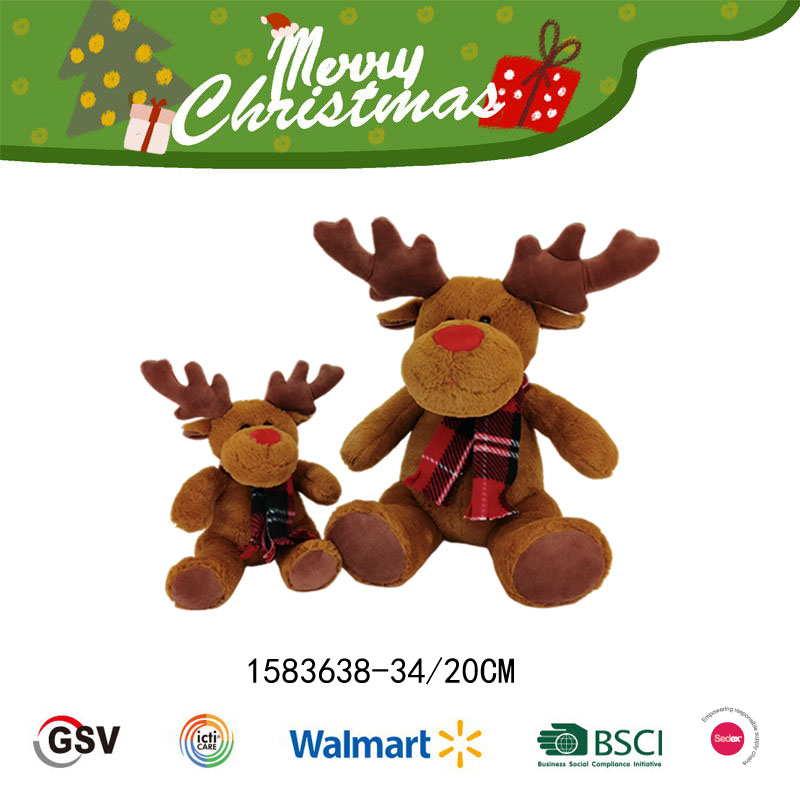 Christmas animals Reindeer GTST PLUSH TOY(1583638-34 20CM)