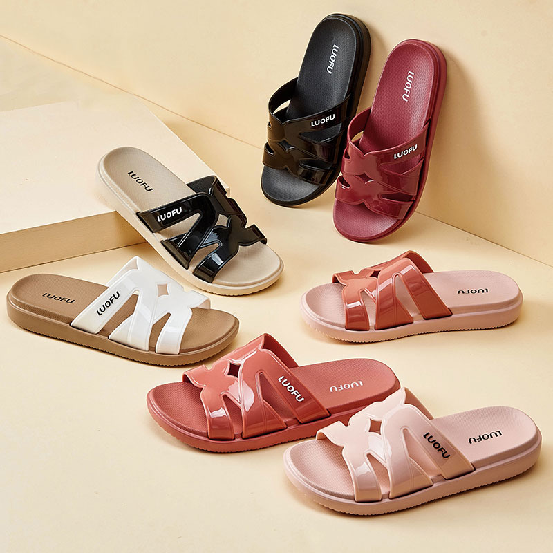 LUOFU EVA sporty thick softness lady slide slipper fashion jelly strap