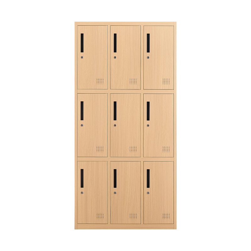 Wood-like 9door steel locker
