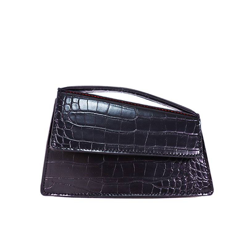 Croco pu flap special shape cross body bag