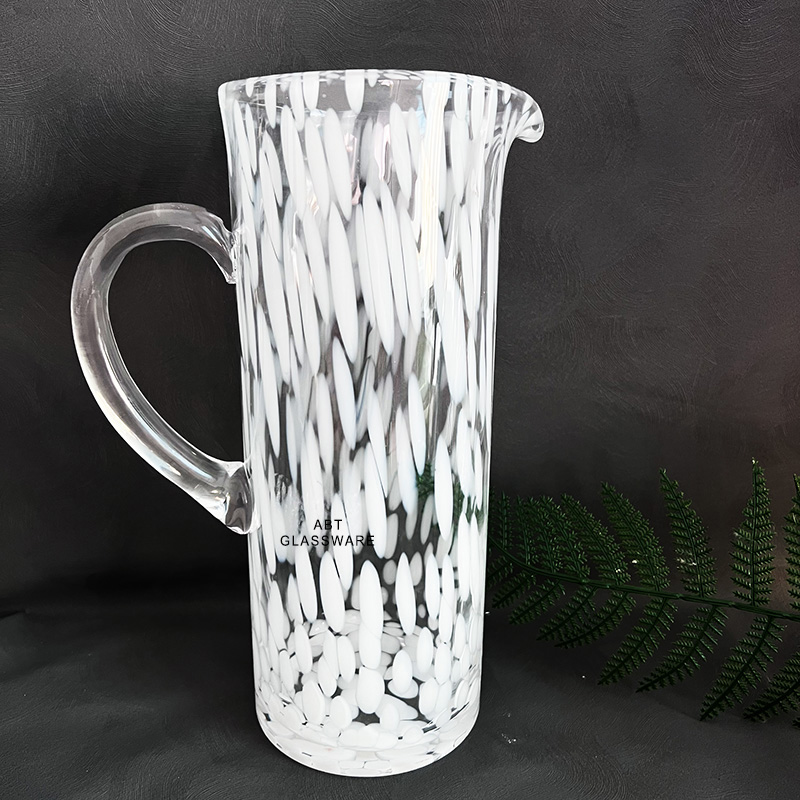 new products 2023 home decoration confetti colored glass pitcher for water juice beverage