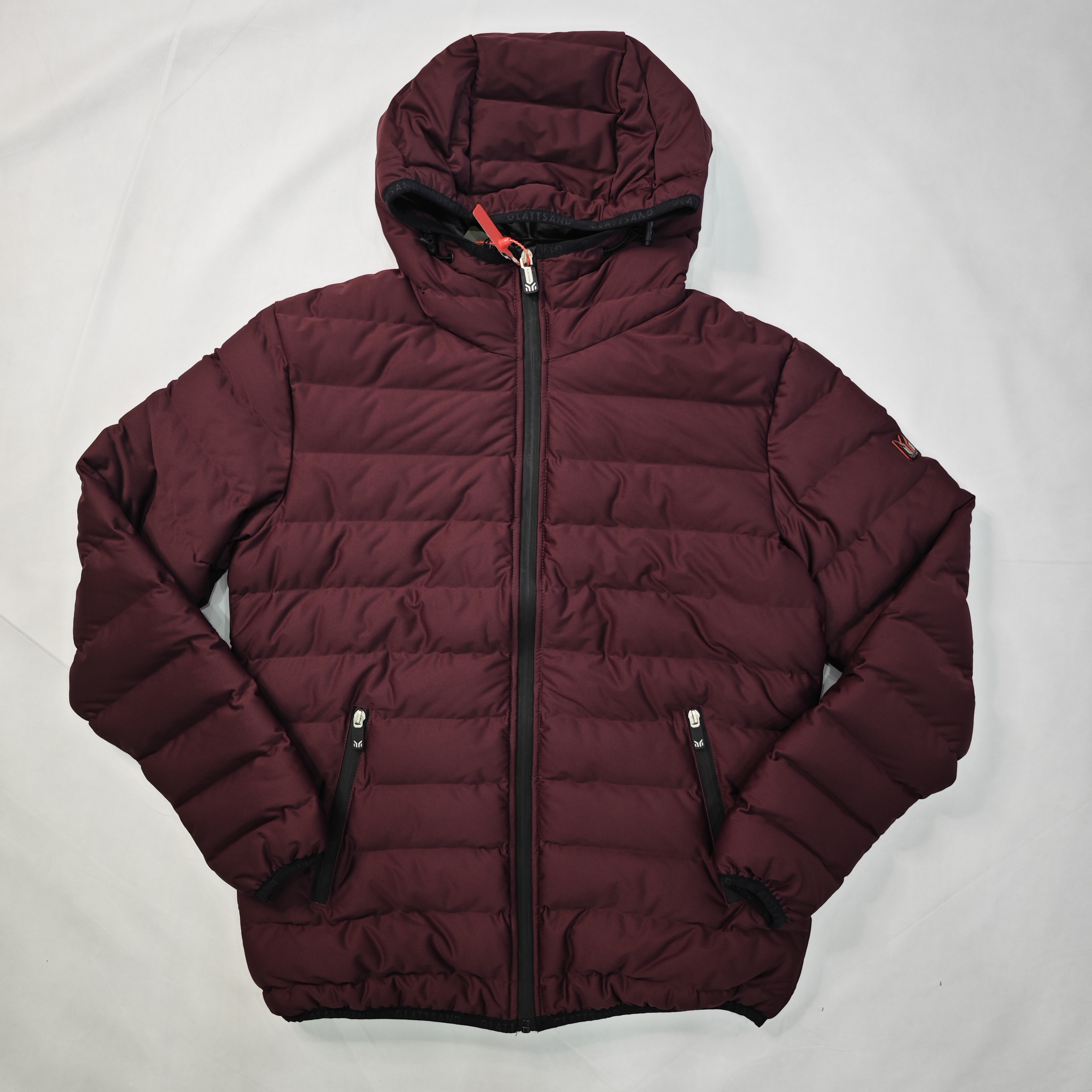Burgundy Hooded Quilted Coat