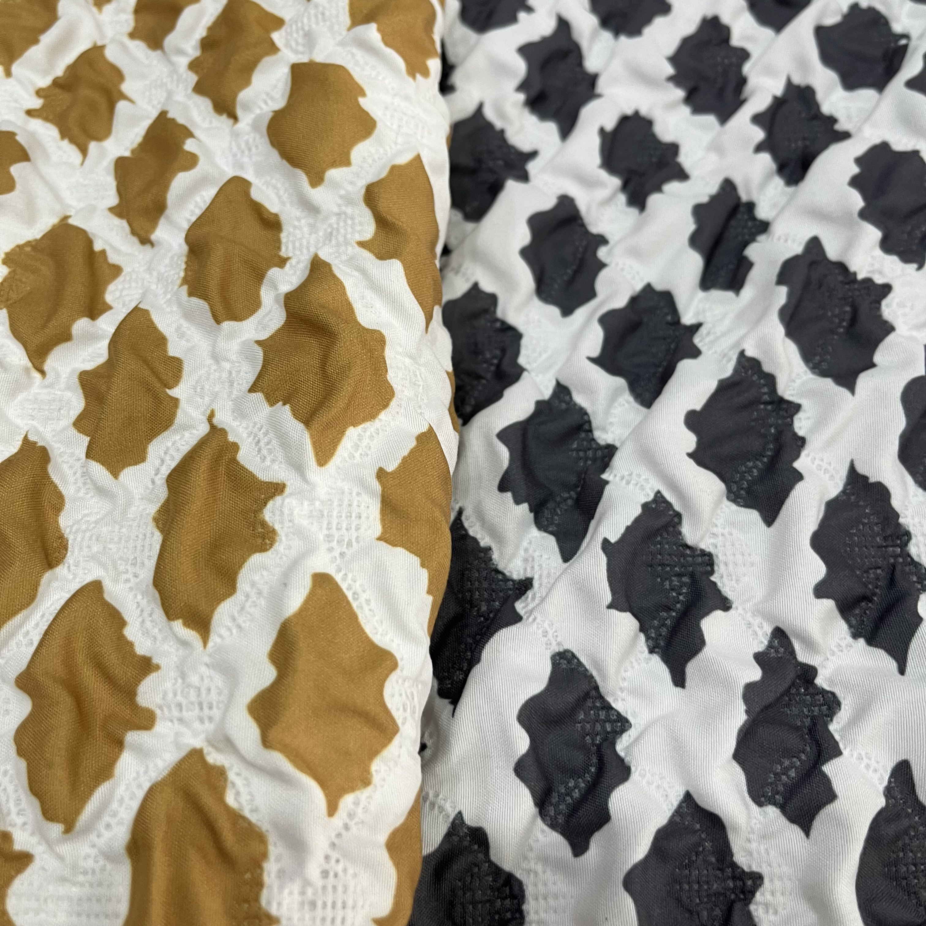 100%poly bubbled printed fabric