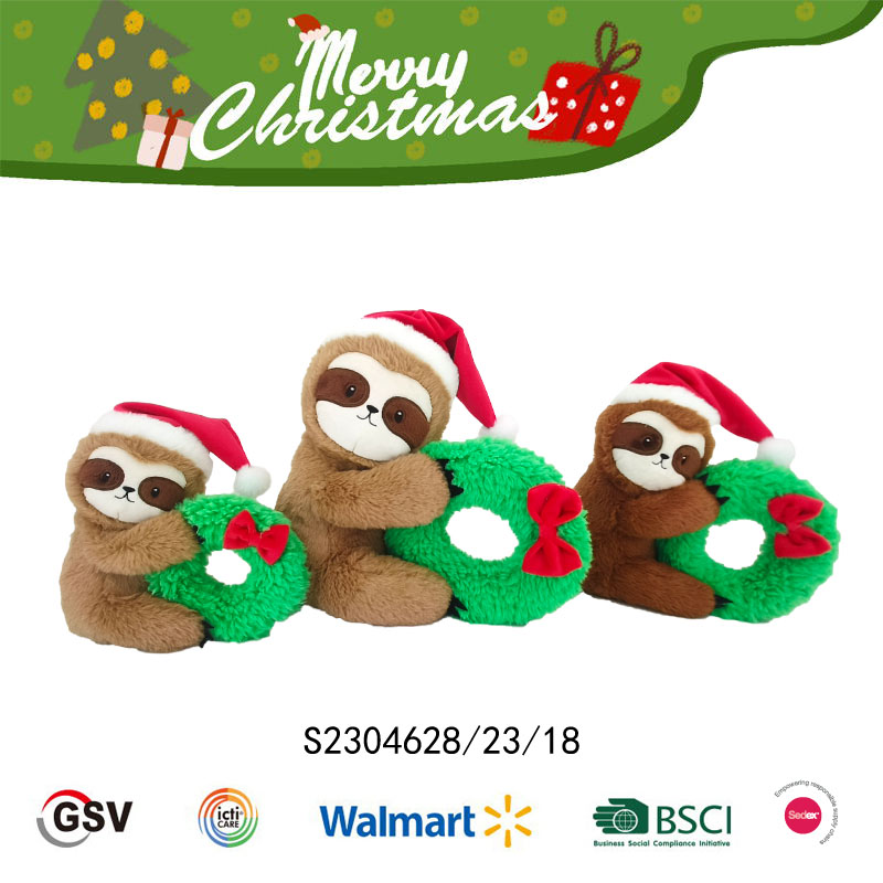 Christmas animals Sloth GTST PLUSH TOY（S2304628 23 18）