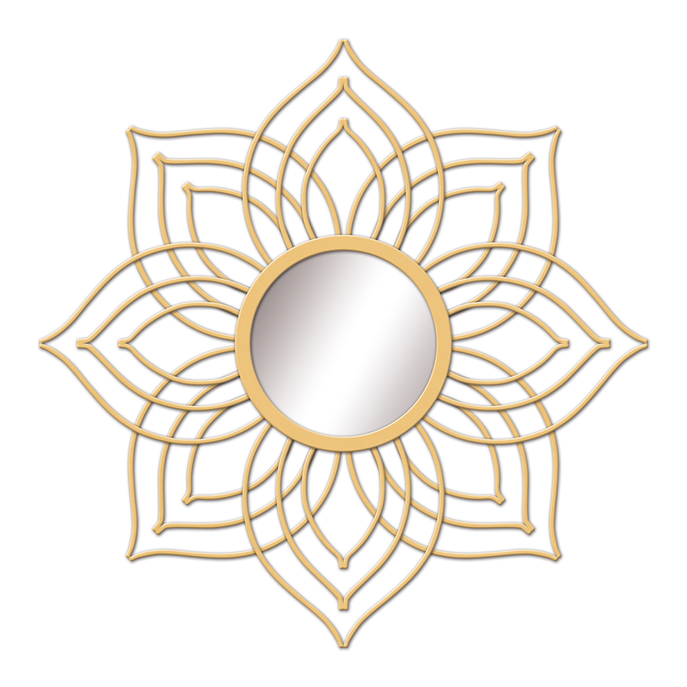 Gold Metal Flower Mirror