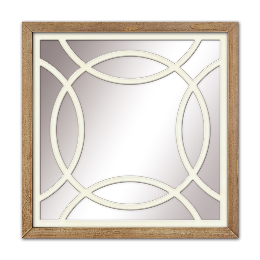 Wooden wall mirror for home decoration