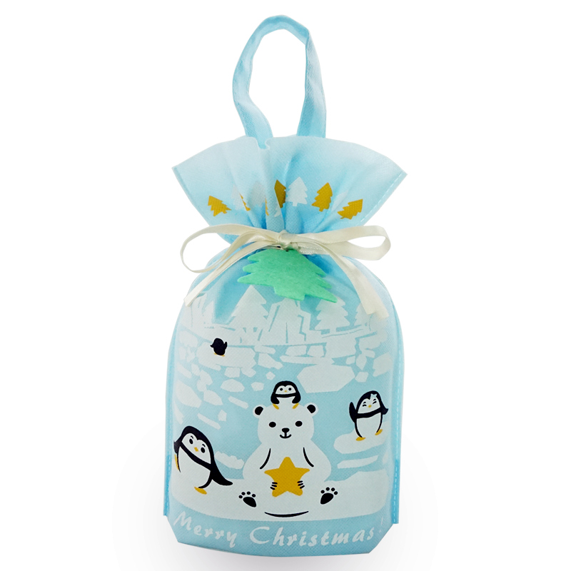 Blue Christmas Drawstring Bag Ideas For Wrapping Gift