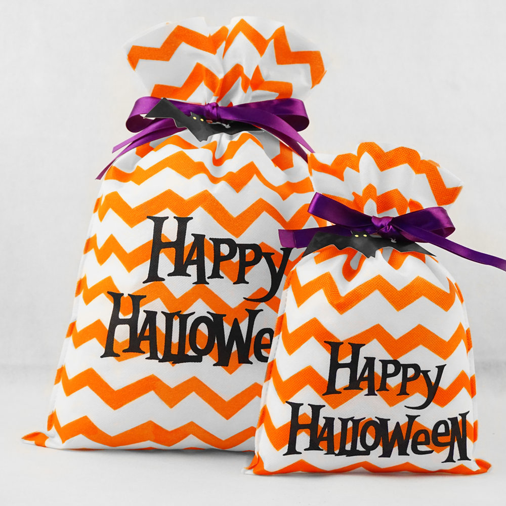 Orange Non-woven Halloween Drawstring Gift Bag Shop Near You