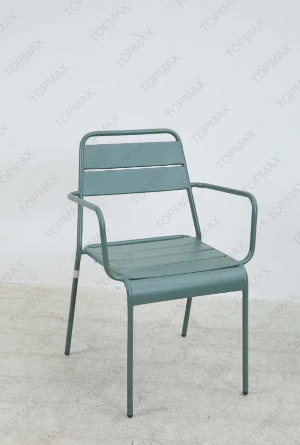 Steel satcking armchair