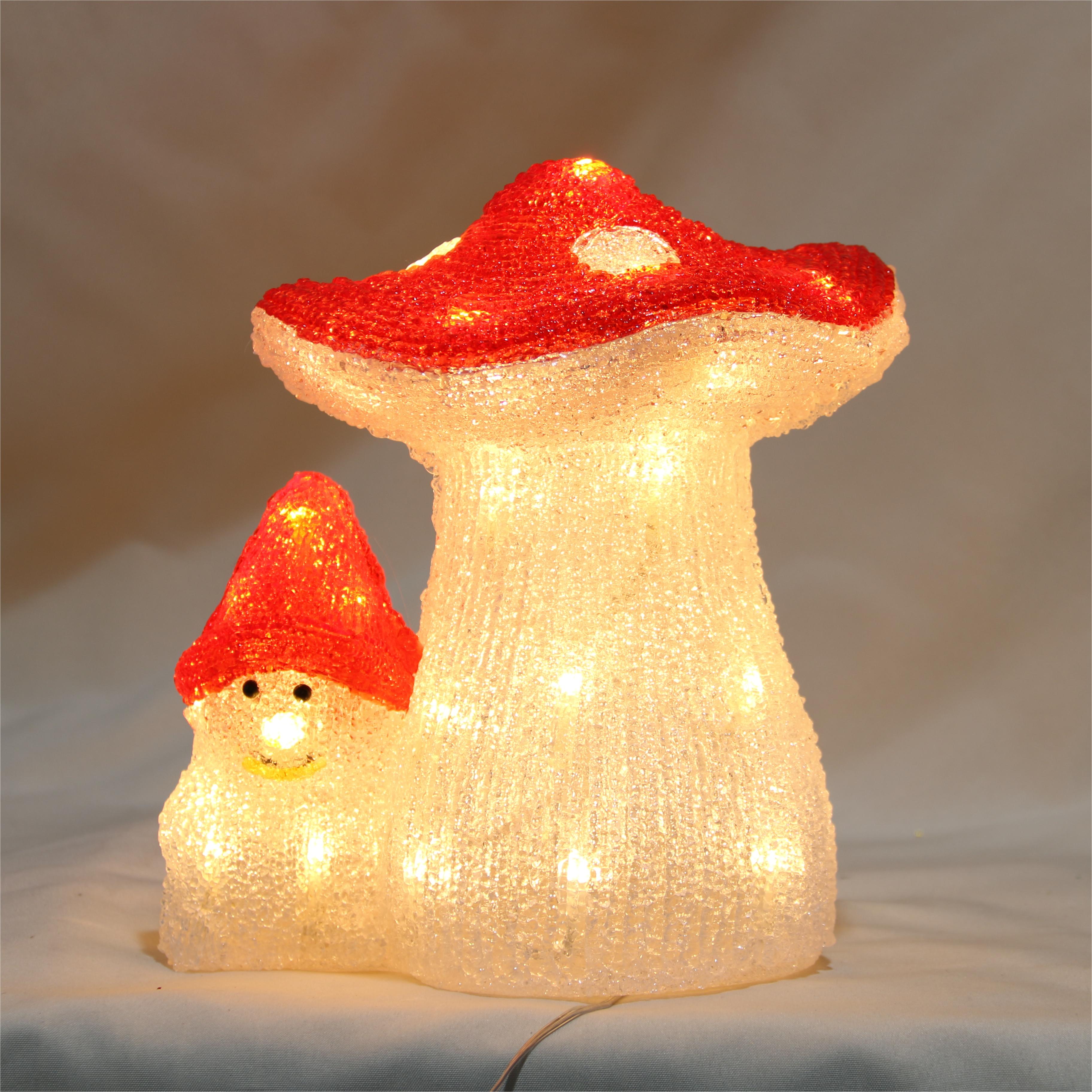 38L warm white LED acrylic mushroom