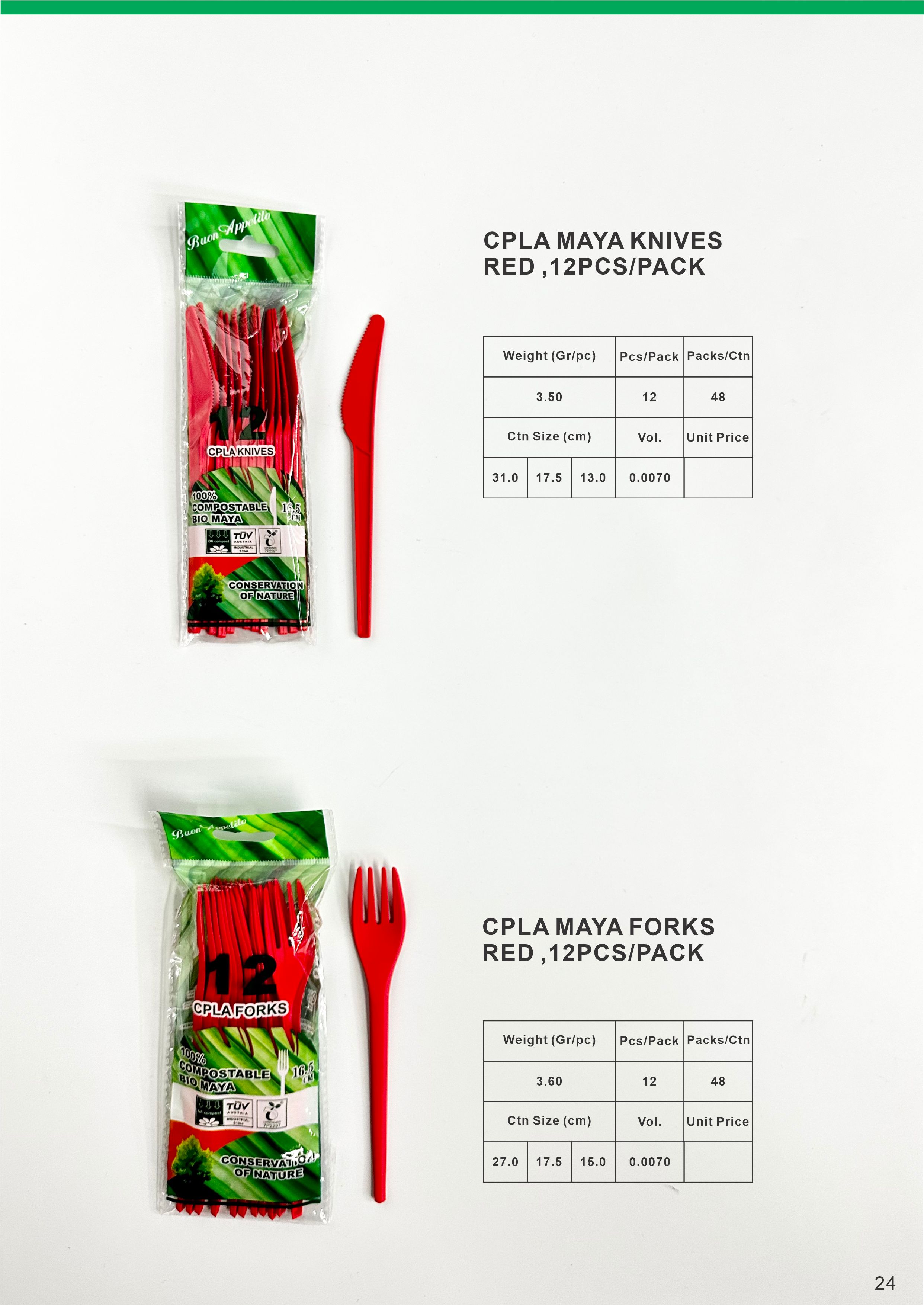 Cpla Maya Red ,12pcs/Pack
