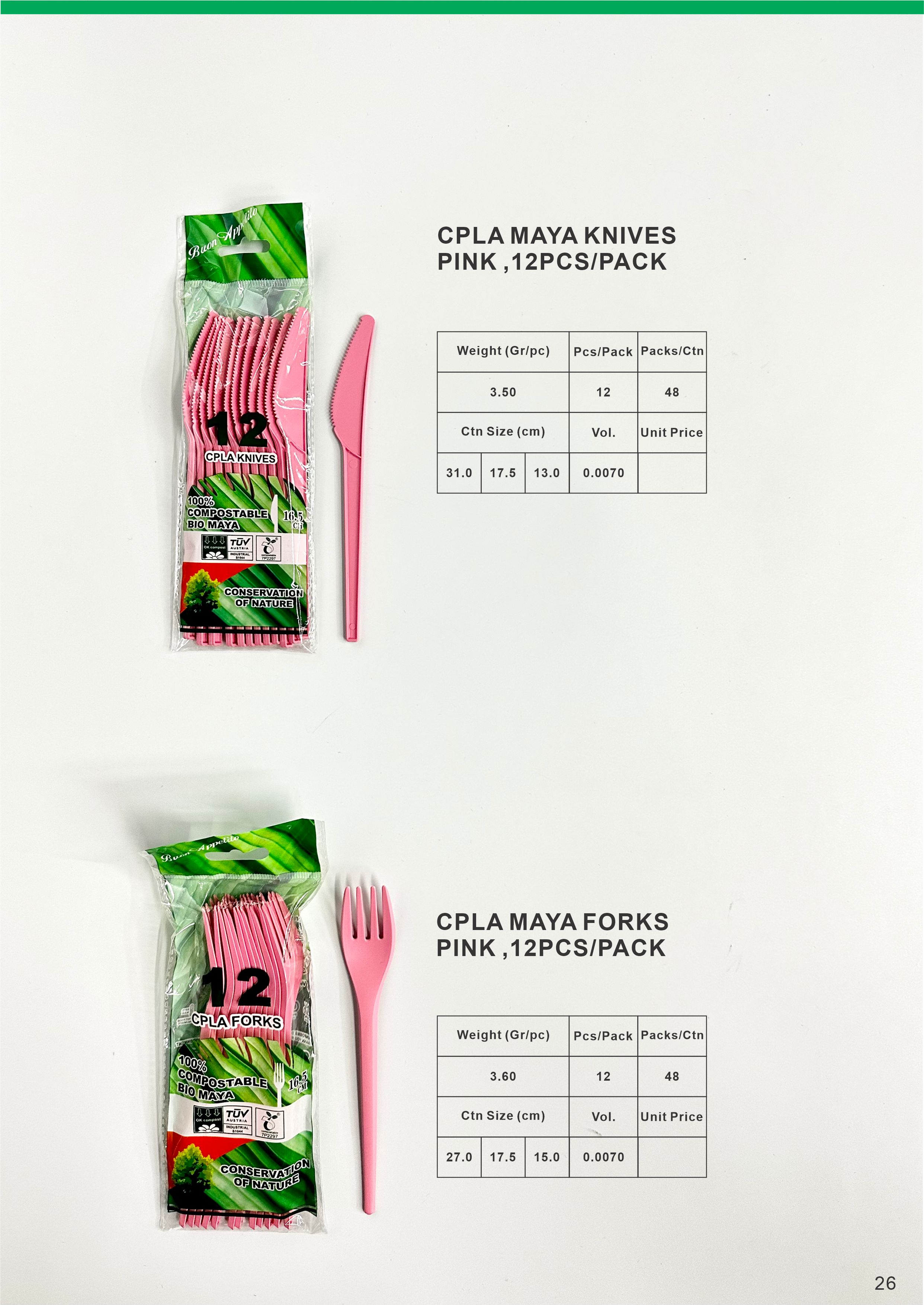 Cpla Maya Pink ,12pcs/Pack