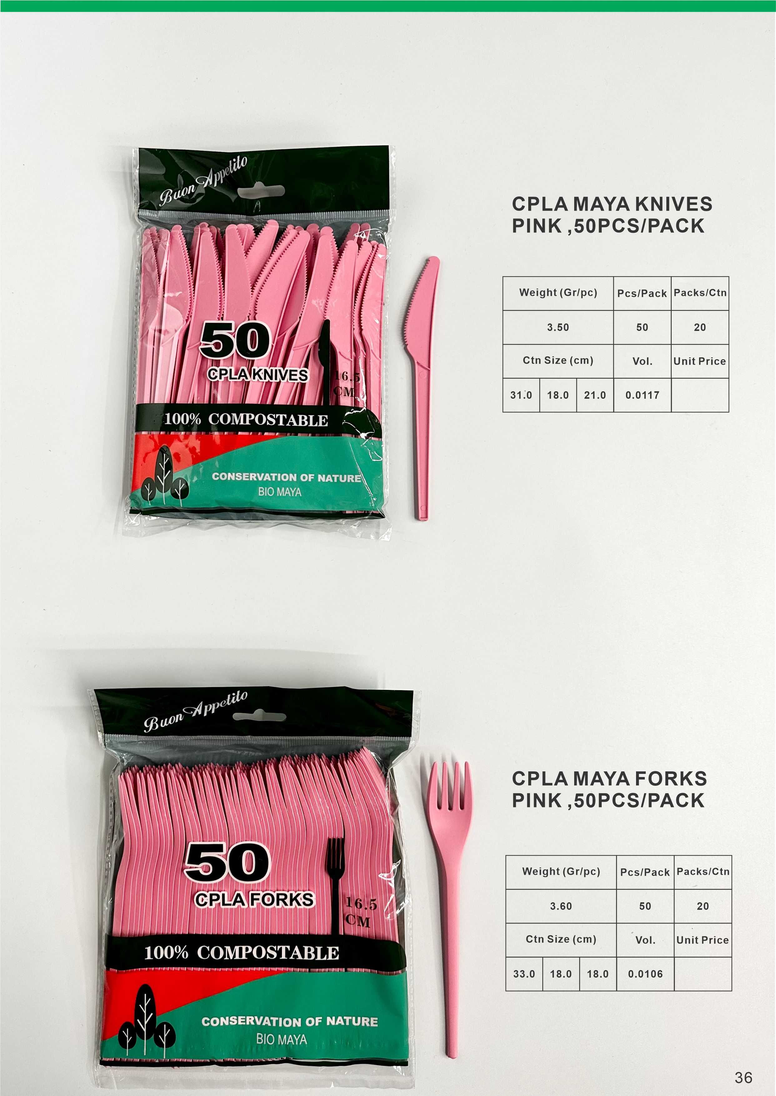 Cpla Maya Pink ,50pcs/Pack