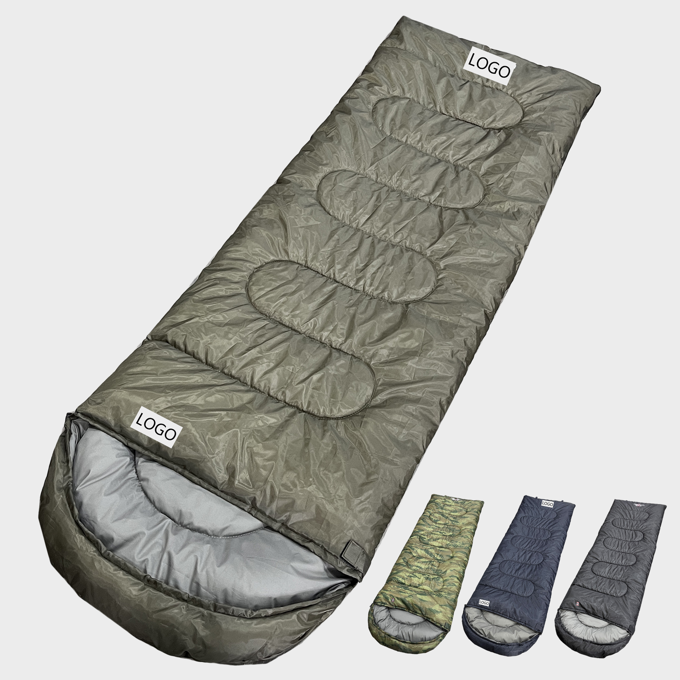 Dengfeng Outdoor Adult Envelope Sleeping Bag with Hood for Camping Three Season Sleeping Bag 1.5kg