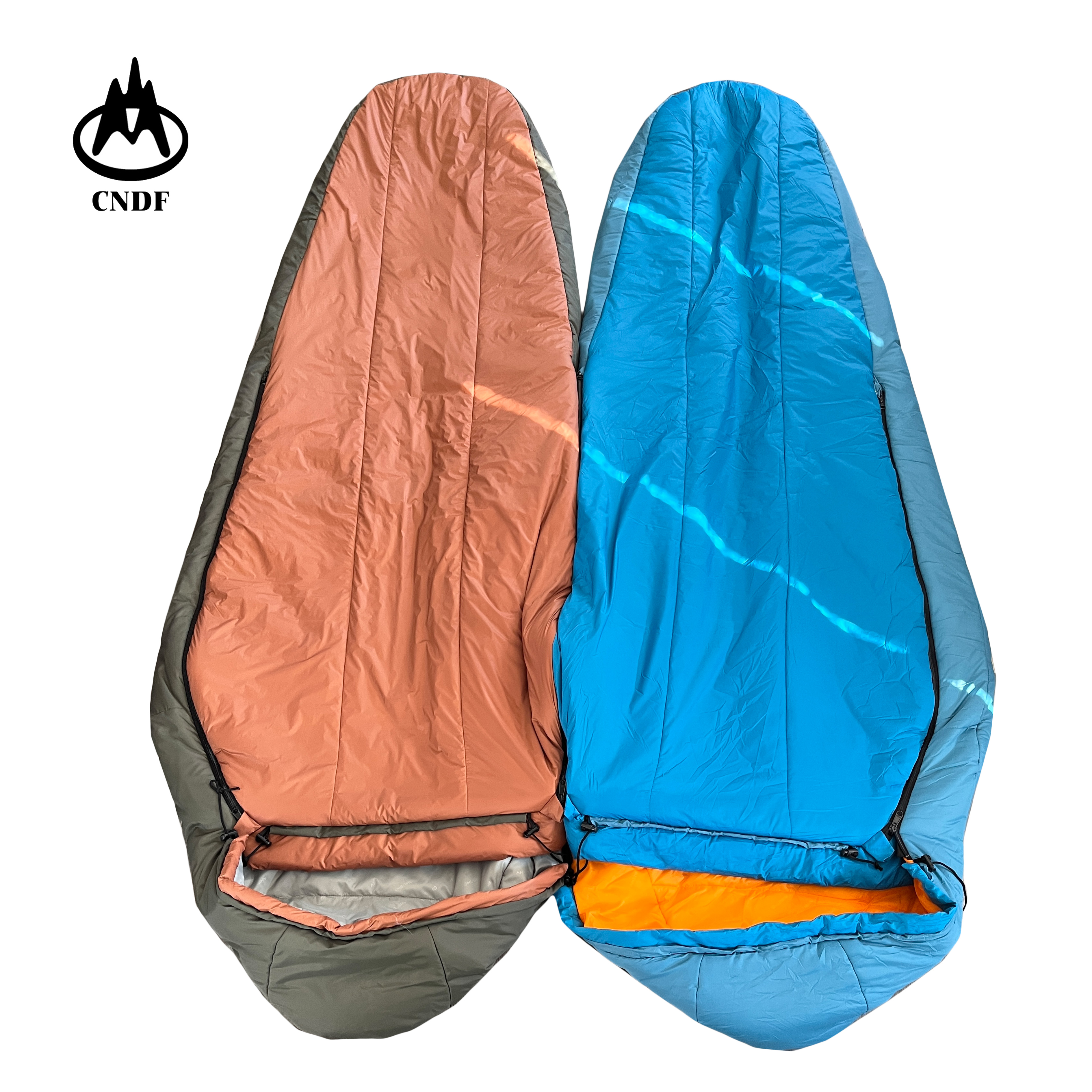 Customized Nylon Luxry Two in One Couple Mummy Sleeping Bag for Camping
