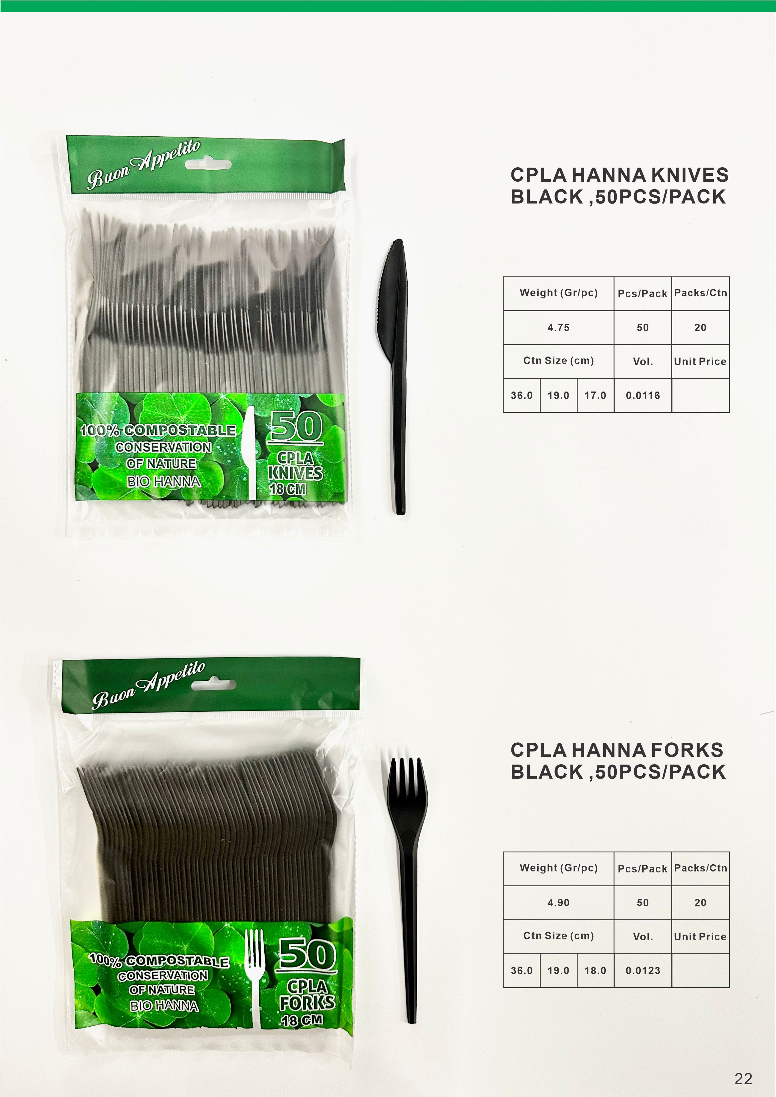 Cpla Hanna Black ,50pcs/Pack