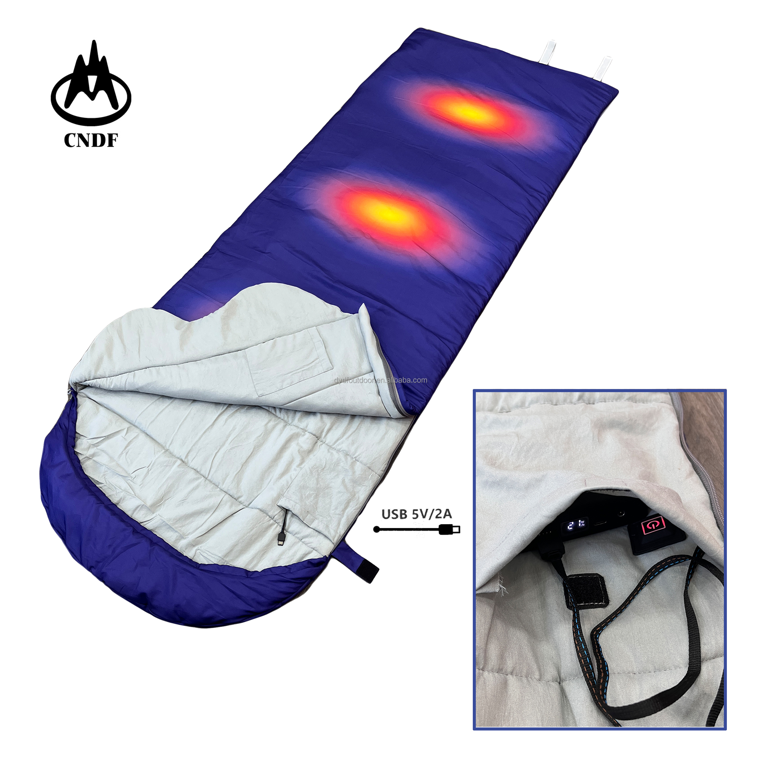 Dengfeng Outdoor Customized Graphene USB Heating Adult Sleeping Bag for Camping Hiking Traveling