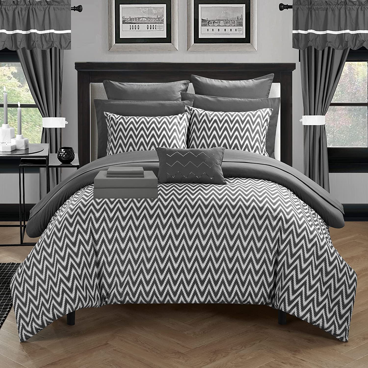 New design soft breathable cotton fill high density woven bedding set Quilt duvet cover with curtain
