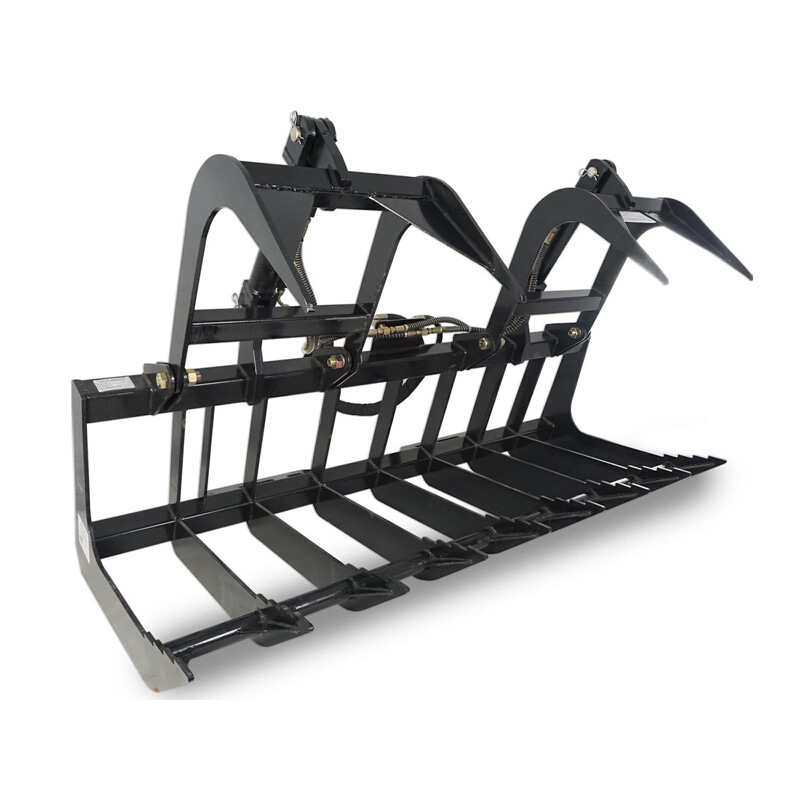 Dual Cylinders Root Grapple Bucket with Skid Steer Universal Quick Hitch