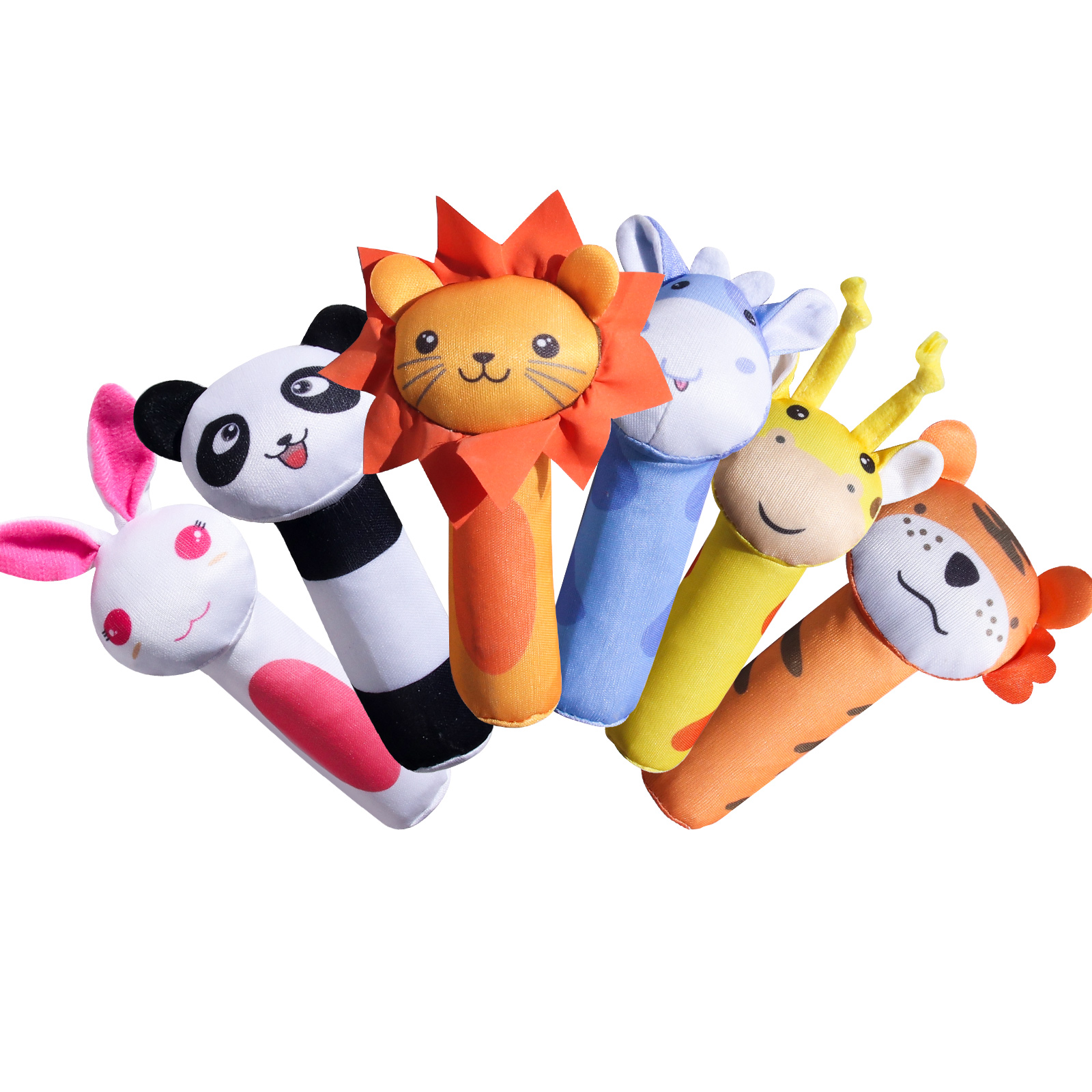 Baby Plush Animal Hand-shaken BB Stick (6 mixed packs)