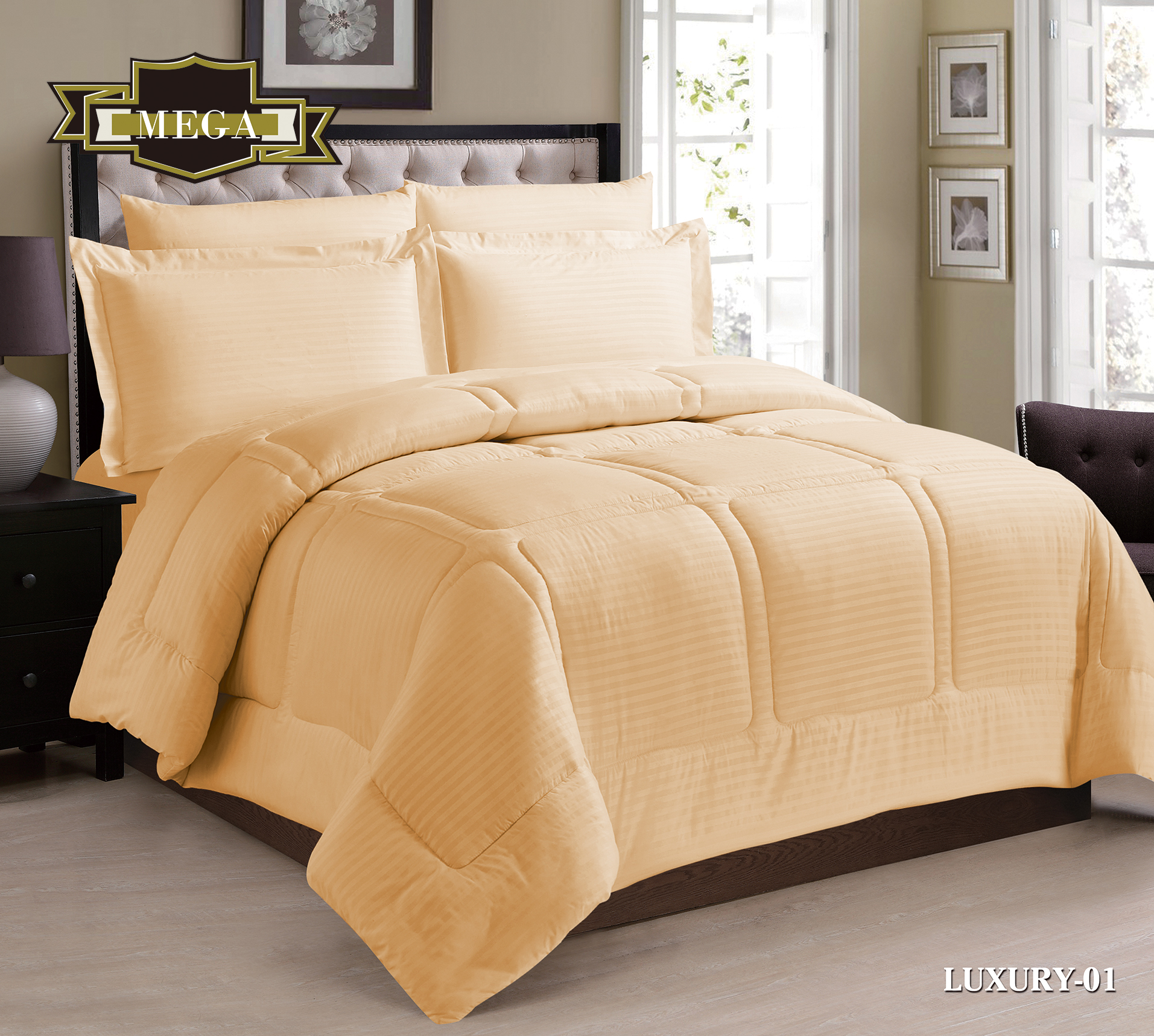 Stripe 8pcs comforter set