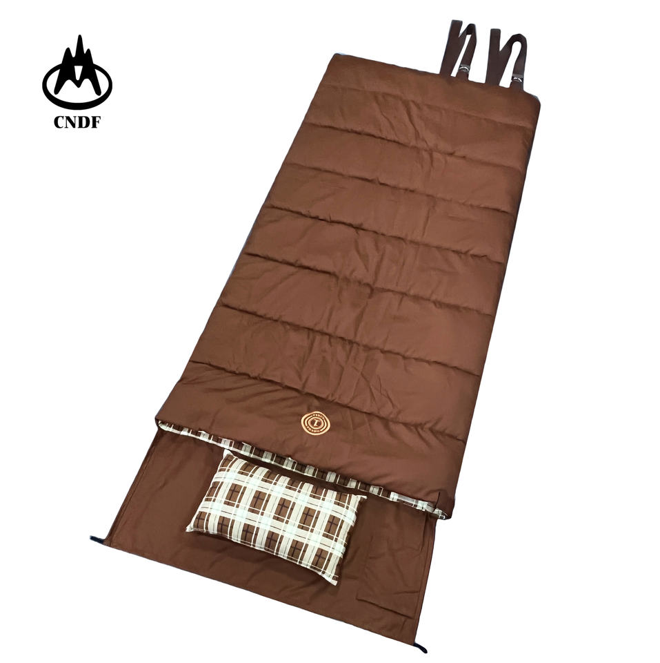 Dengfeng Outdoor Envelope Canvas Hunting Sleeping Bag for Adult with Double Detachable layers