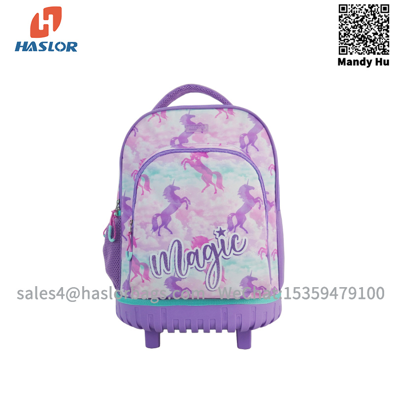 #A122 Haslor New trolley school backpack ,schoolbag for primary boys and girls trolley school bags