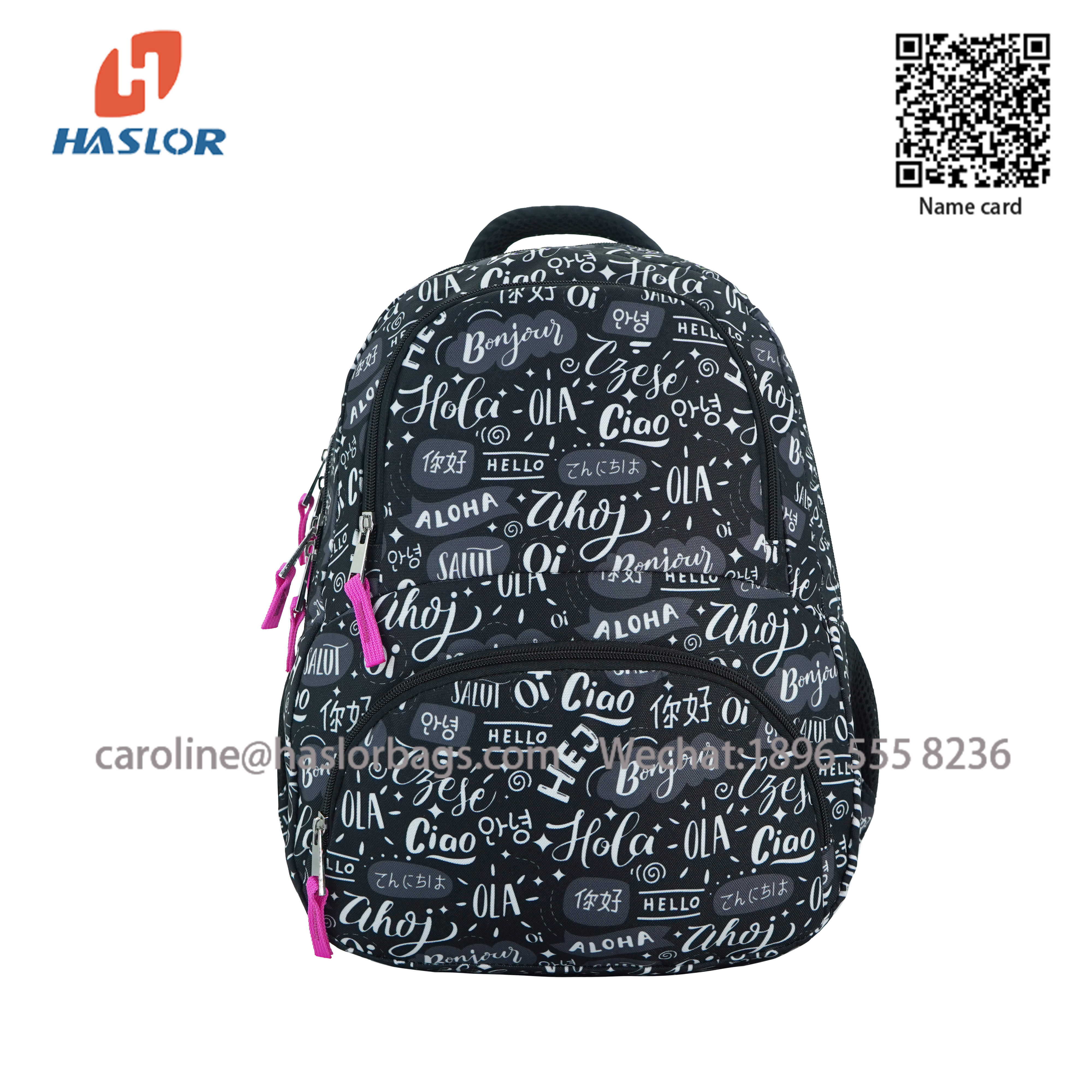 #haslor Children's bagprimary and middle school students schoolbag creative models customized logo