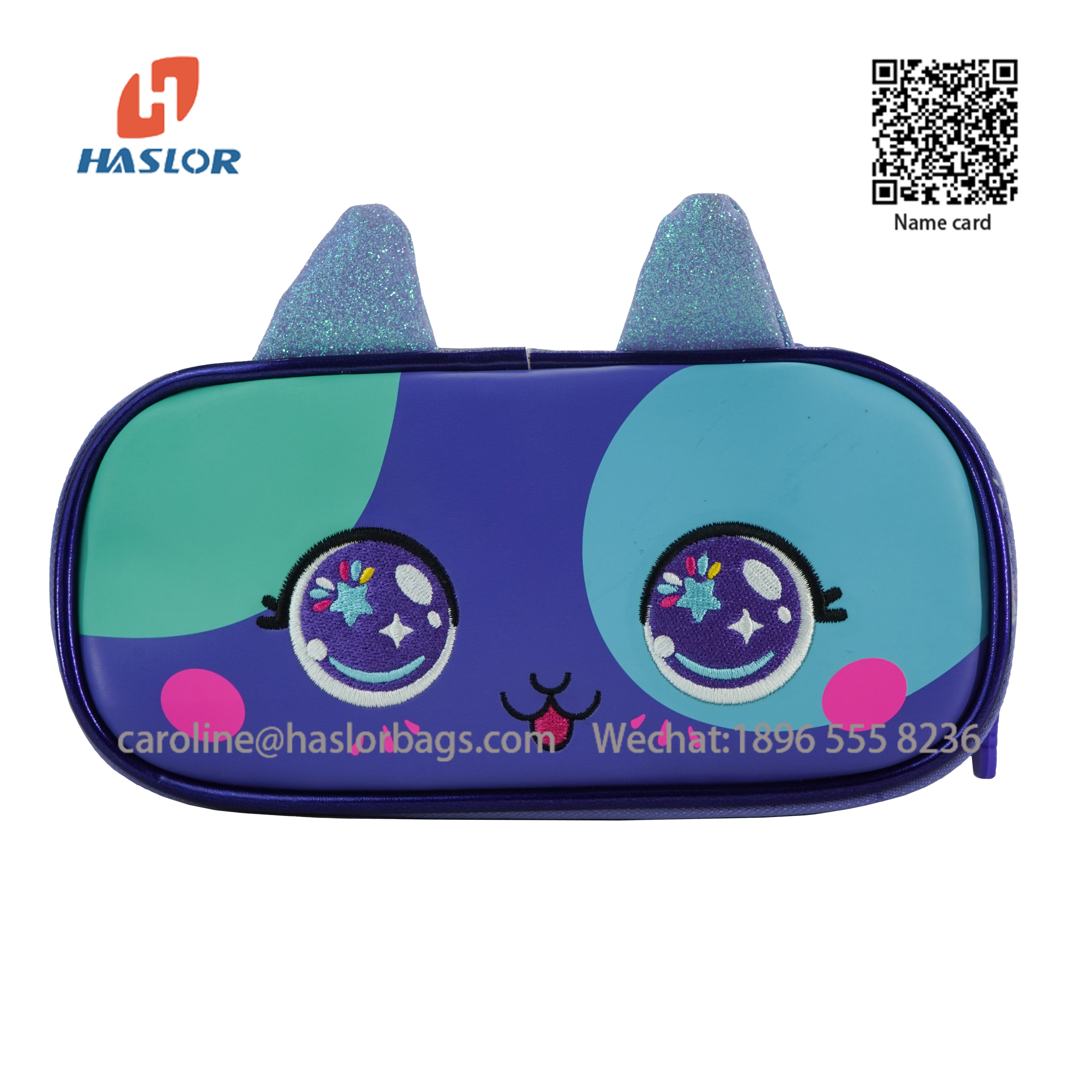 #haslor Custom Logo Cartoon cute large capacity multifunctional pen case