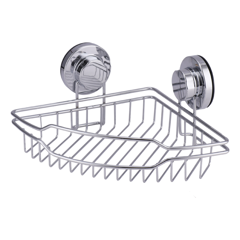 Corner 2Tier Creative Suction Cup Wall-Mounted Drainage Soap Bathroom Holder Basket Holder Shelves