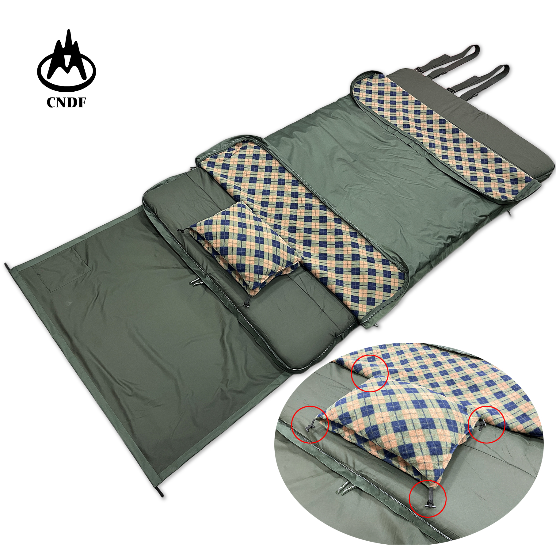 Dengfeng Outdoor Multilayer Oxford Combined Envelope Fishing Sleeping Bag for Aludt Camping Hiking