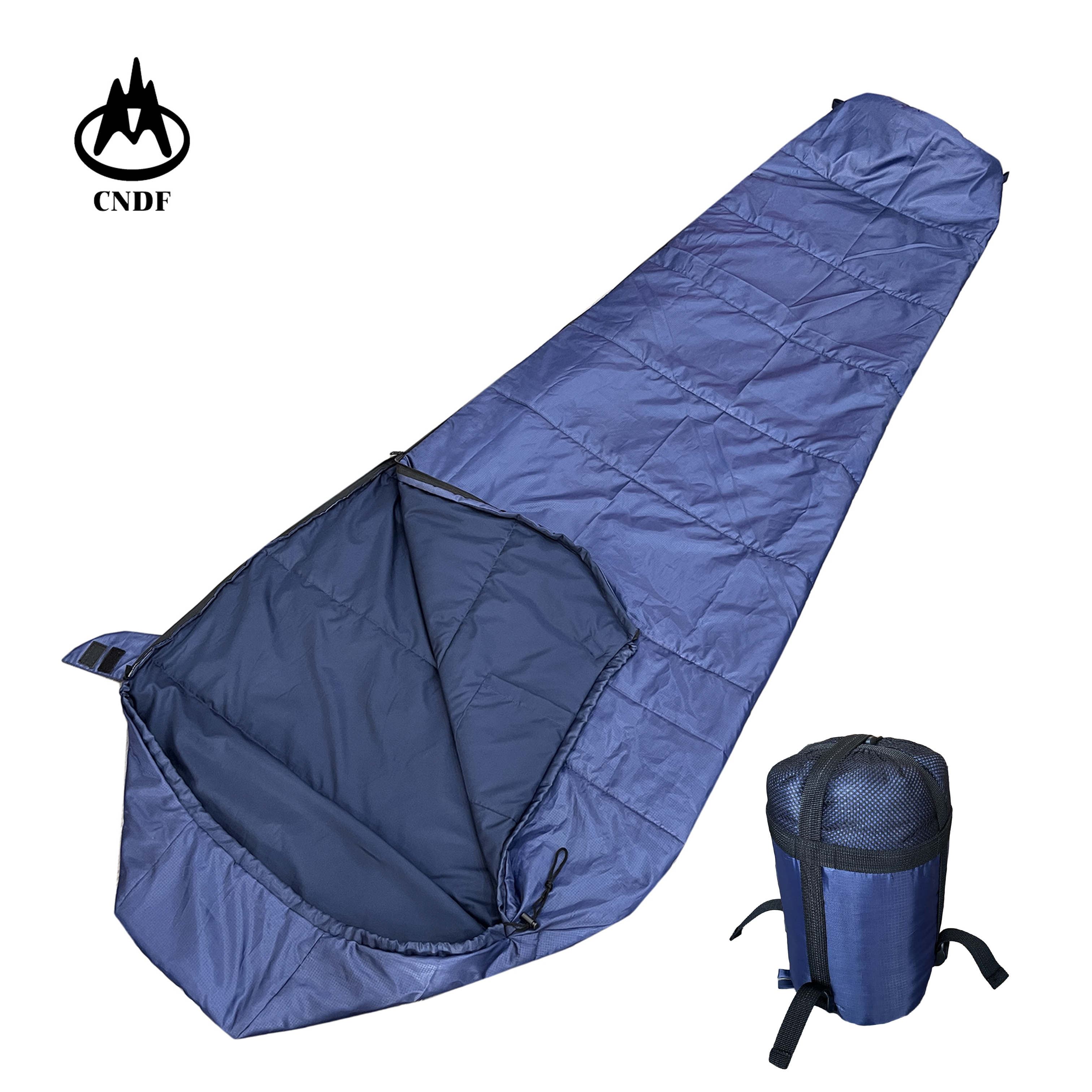 Dengfeng Outdoor Summer Blue Ultrathin Mummy Sleeping Bag for Adult Camping Hilking