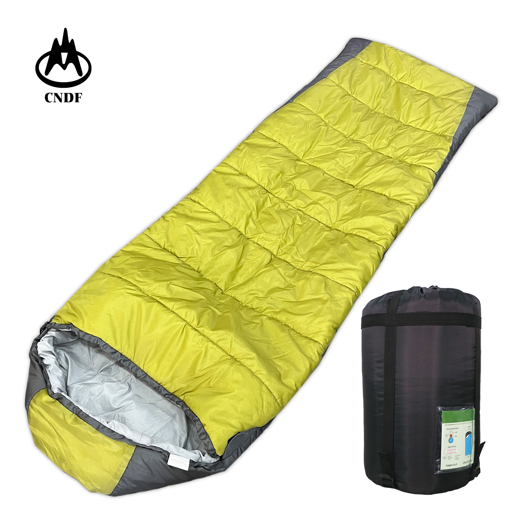 Dengfeng Outdoor Adult Envelope Sleeping Bag with Hood for Camping Three Season Sleeping Bag
