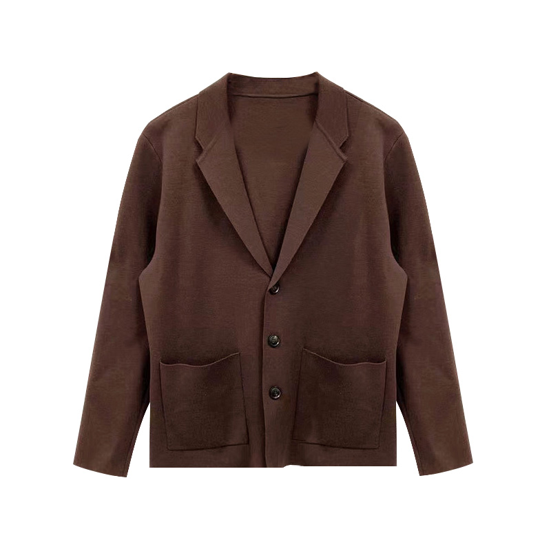 Men's Casual Knitted fashion long sleeve Sweater Coat Jacket Blazer