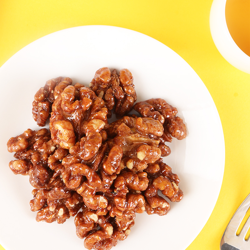 Amber walnut kernels