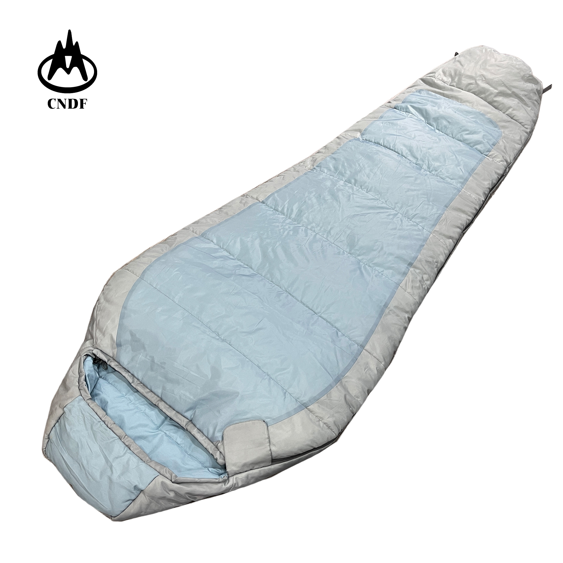 Dengfeng Outdoor Hot Sale Stitching Color 1.6KG Sky Blue Mummy Sleeping Bag Adult Camping Factory
