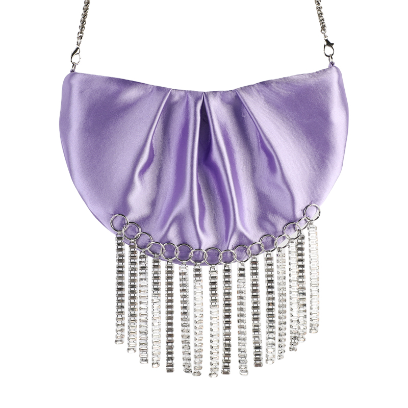 Pleated tassel Cloud shape Banquet clutch bag party bag Crossbody bag